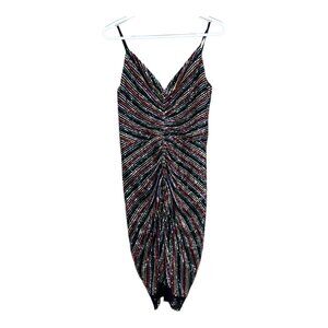 Dress the Population Rainbow Sequin Bodycon Dress Large